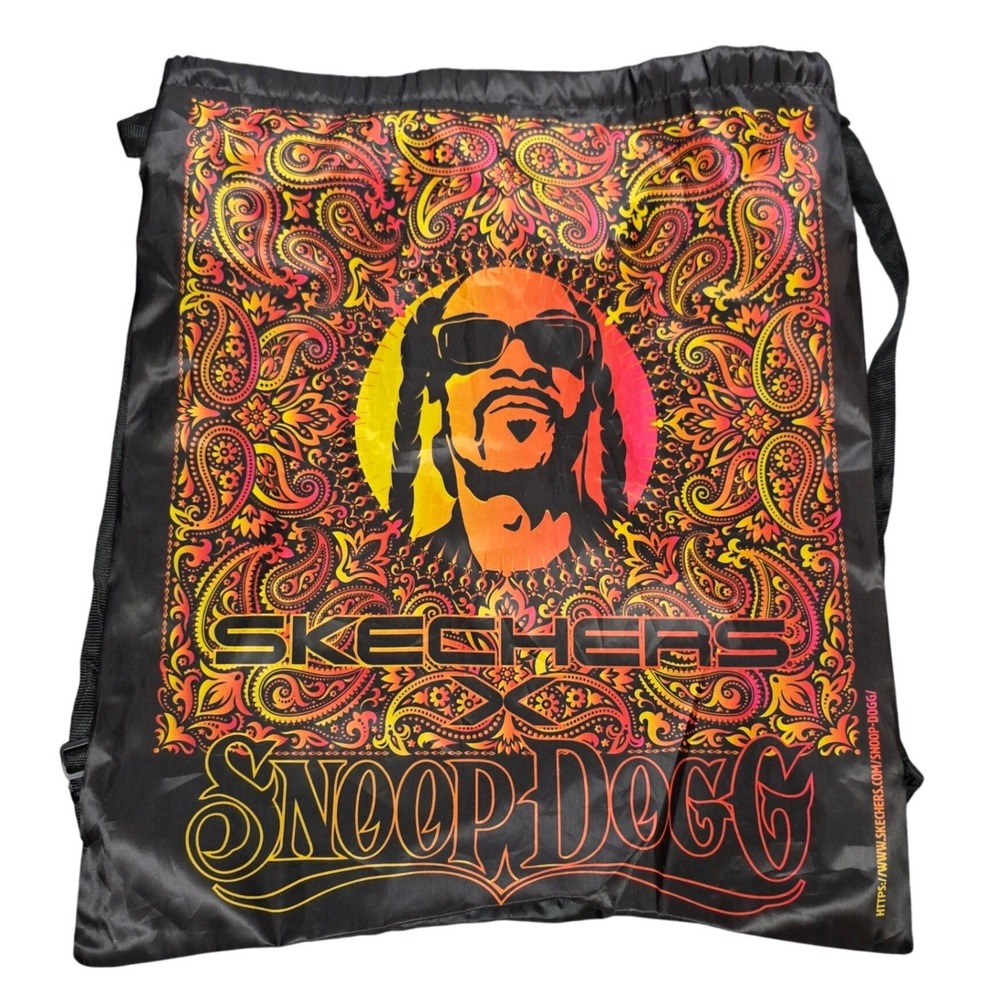 Skechers Snoop‎ Dogg Drawstring Cinch Bag Men's Black Paisley Graphic Backpack